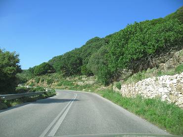 Scenic drive in northern Naxos